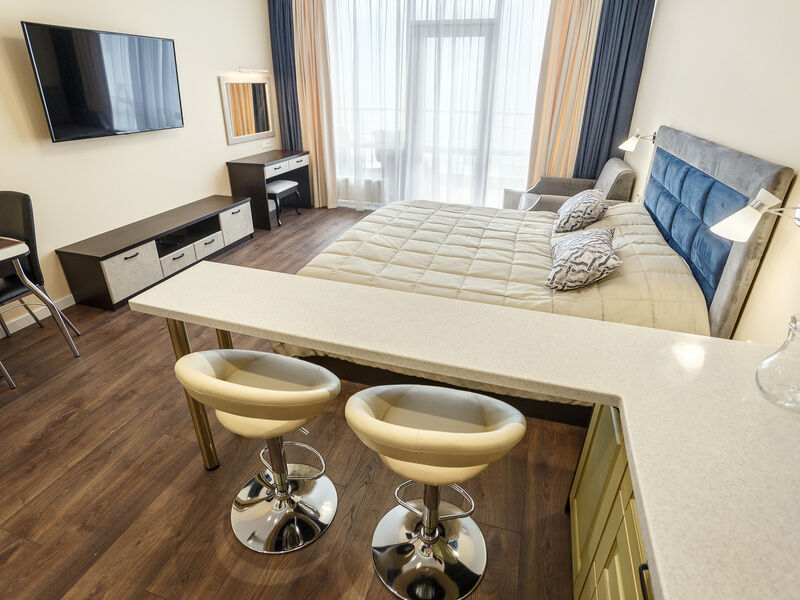 Апартаменты Студио 2-местный 1-комнтаный (1 линия вид на море АкваDeluxe)