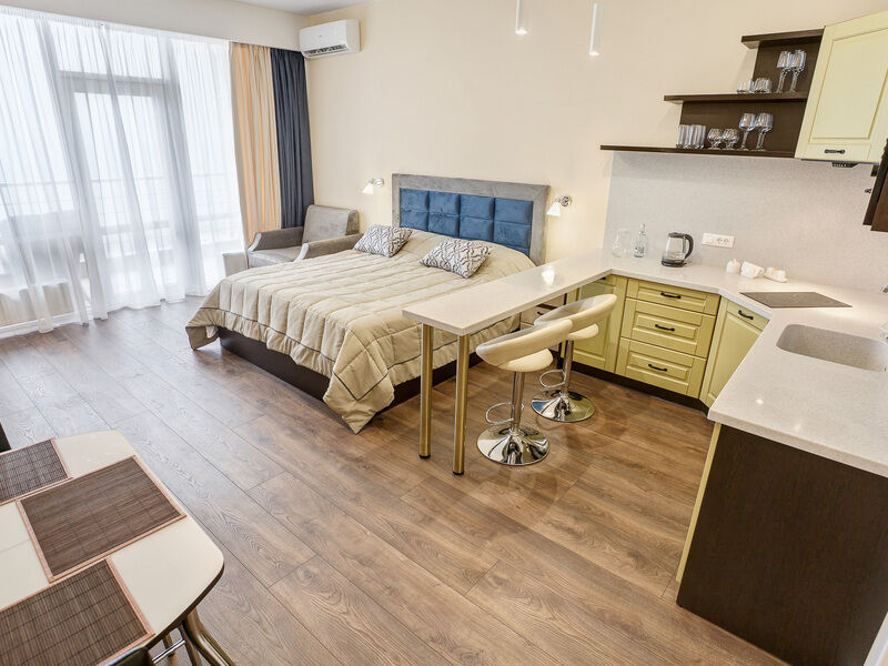 Апартаменты Студио 2-местный 1-комнтаный (1 линия вид на море АкваDeluxe)