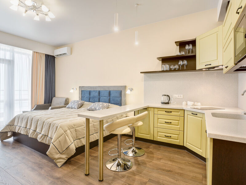 Апартаменты Студио 2-местный 1-комнтаный (1 линия вид на море АкваDeluxe)