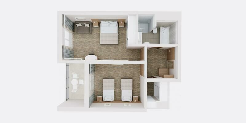 Family Superior 4-местный 2-комнатный (схема)